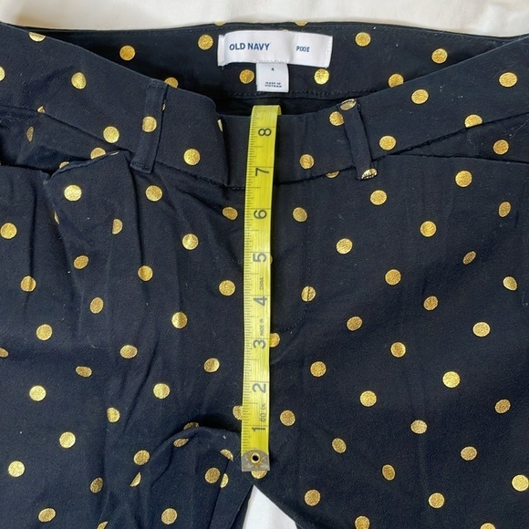 OLD NAVY Women’s Black with Gold Dots Pixie Stretch Ankle Pants Size 4 - Picture 9 of 10